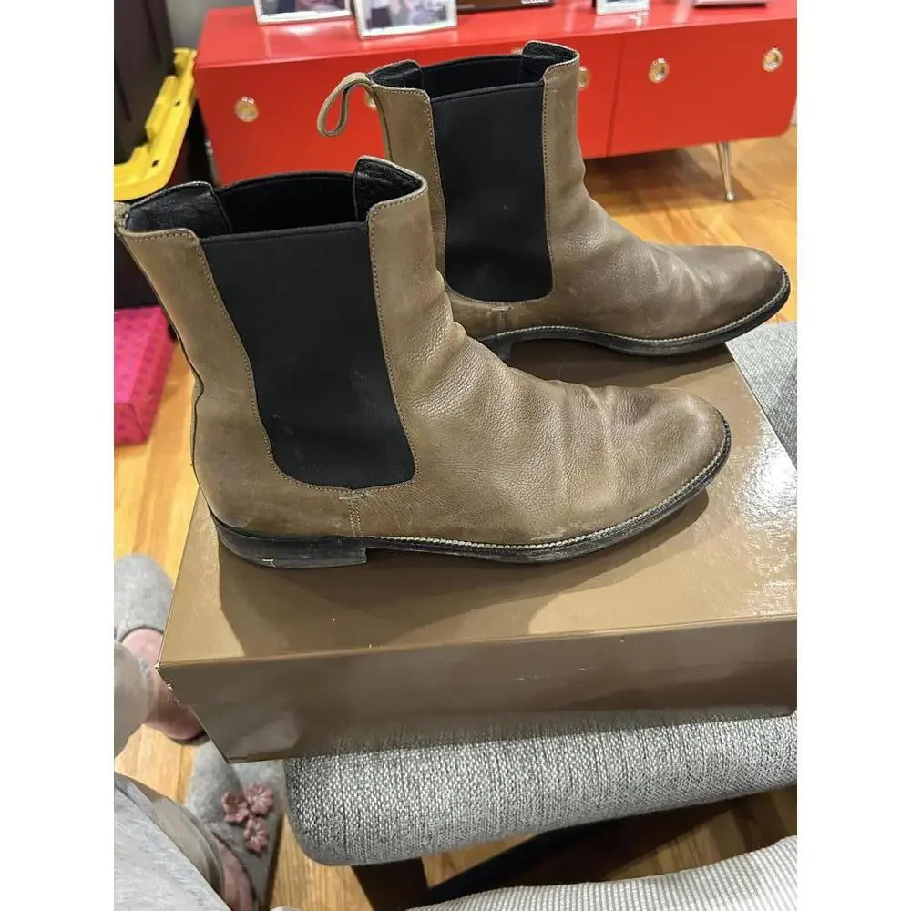 Gucci Brown Leather Chelsea Boots with Black Elastic Side 8 - Picture 2 of 6